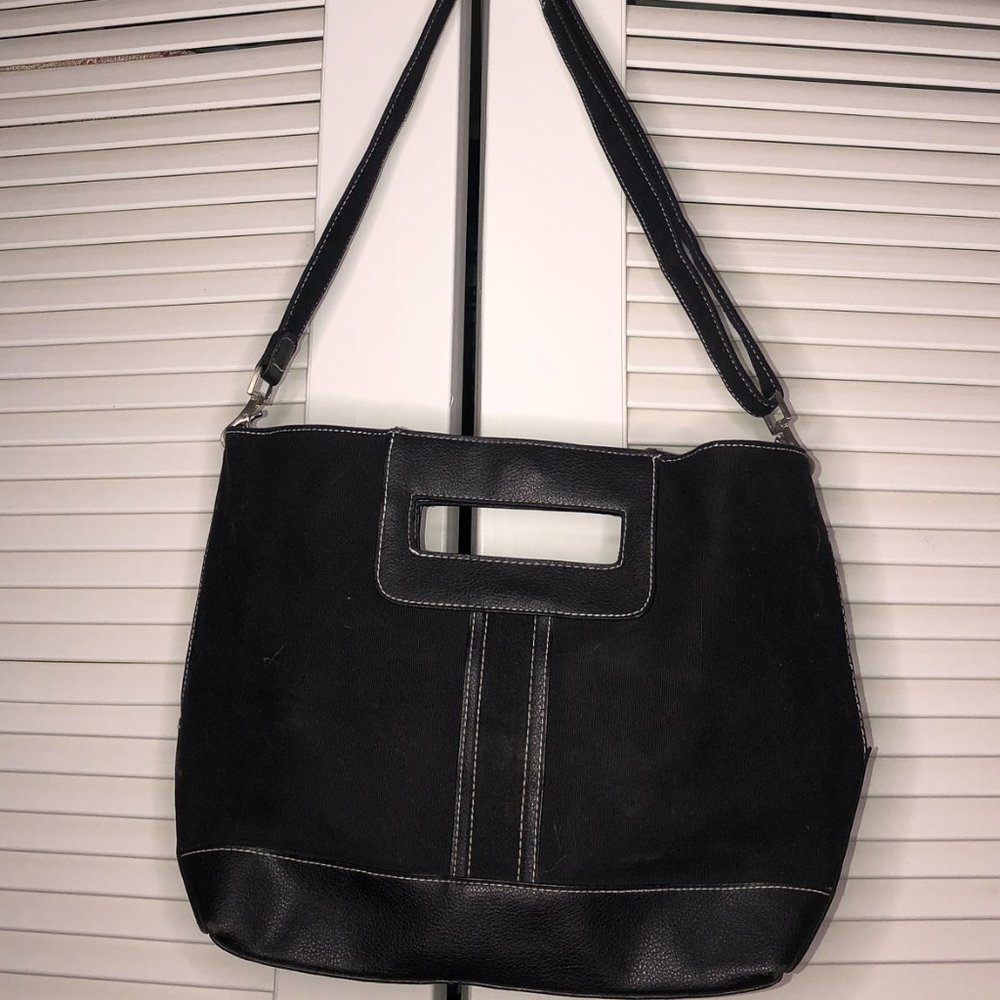 Unique Black Purse with Hot Pink Lining